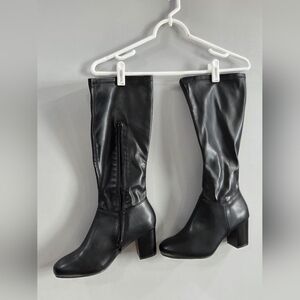 Solanza Black Knee-High Women's Boots, 8.5, Worn Once, Wide Calf